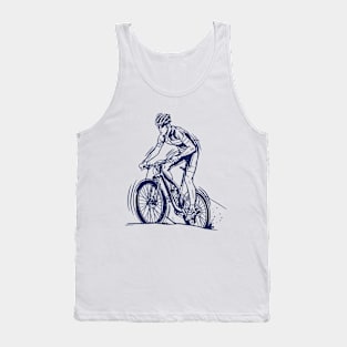 Cyclist Riding A Bicycle Tank Top